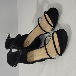 Sugar Women's Noelle Dress Sandals Black - Clear Vinyl Size 6.5 M